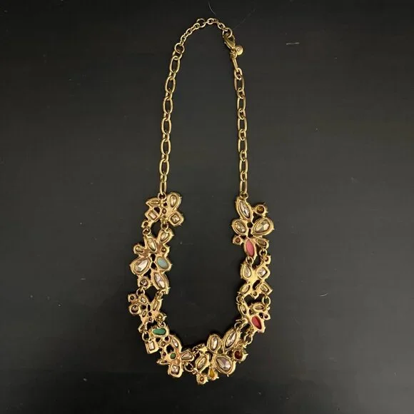 J.Crew Multicolor Crystal Statement Necklace Rainbow Pride Rare Collecto… - Picture 7 of 11